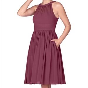 Knee length Mulberry colored dress